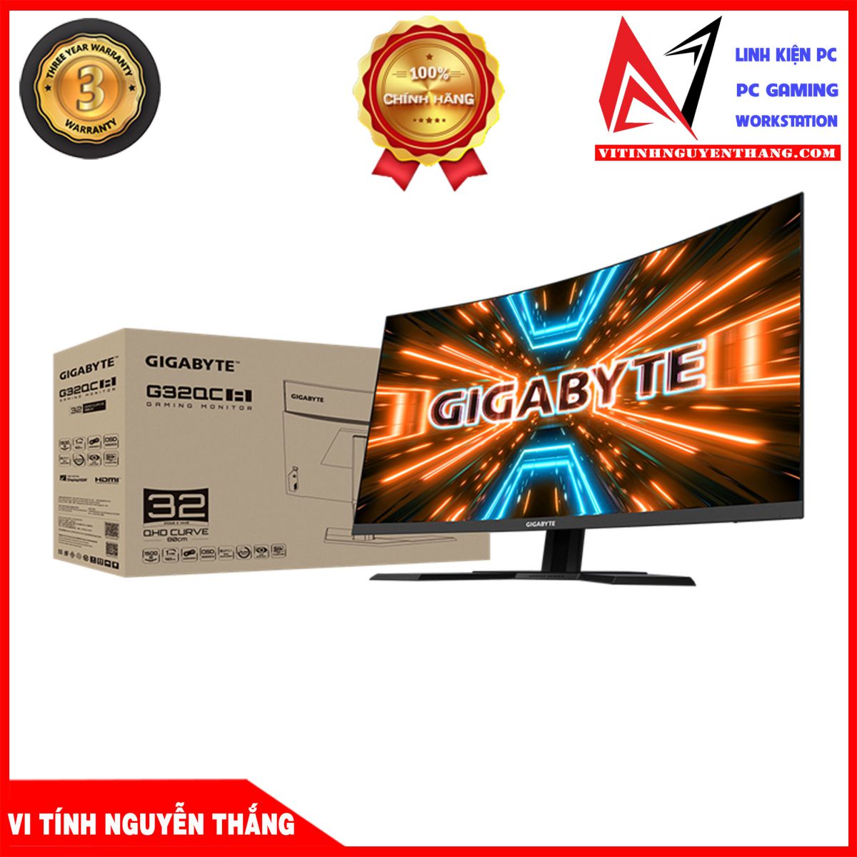 GAERVN - Màn hình cong GIGABYTE M32QC 32“ VA 2K 170Hz chuyên game