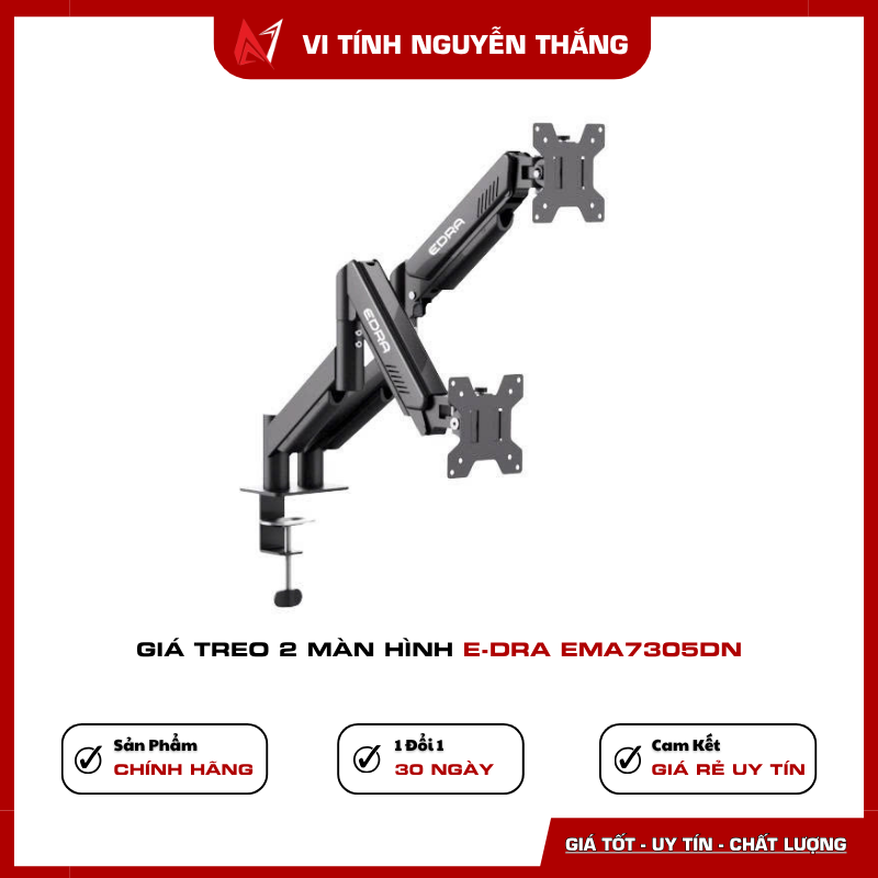Giá treo 2 màn hình E-dra EMA7305DN tối ưu góc làm việc