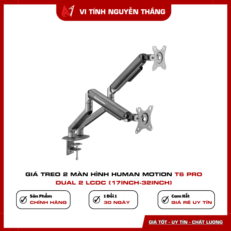 Giá treo 2 màn hình Human Motion T6 Pro Dual