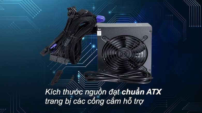 Nguồn máy tính Jetek Rhino RM850 - 850W - 2 Dây CPU - 80plus Gold | Kích thước đạt chuẩn ATX