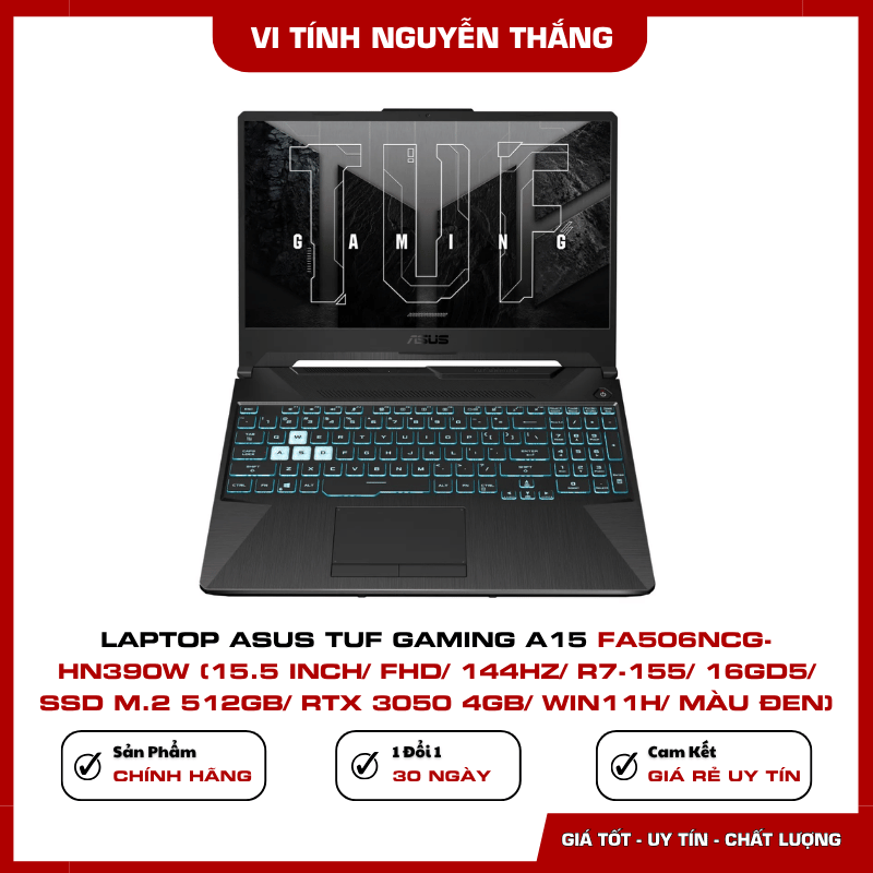 RAM DDR5 và SSD 512GB Asus TUF Gaming A15 FA506NCG-HN390W