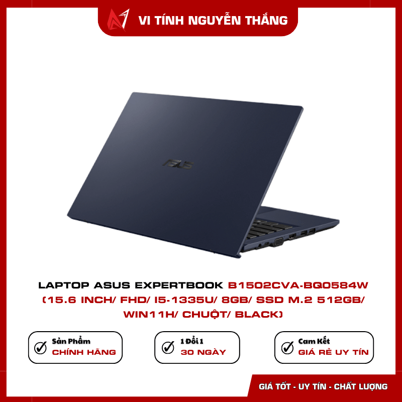 Thiết kế Laptop ASUS ExpertBook B1502CVA-BQ0584W màu đen
