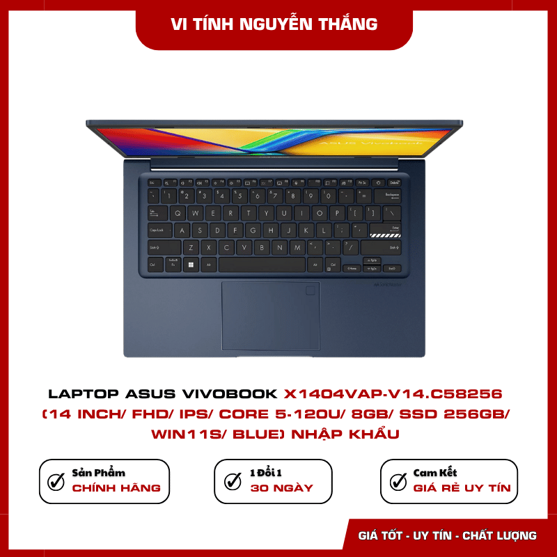 Laptop ASUS Vivobook X1404VAP-V14.C58256 thiết kế gọn nhẹ màu Blue