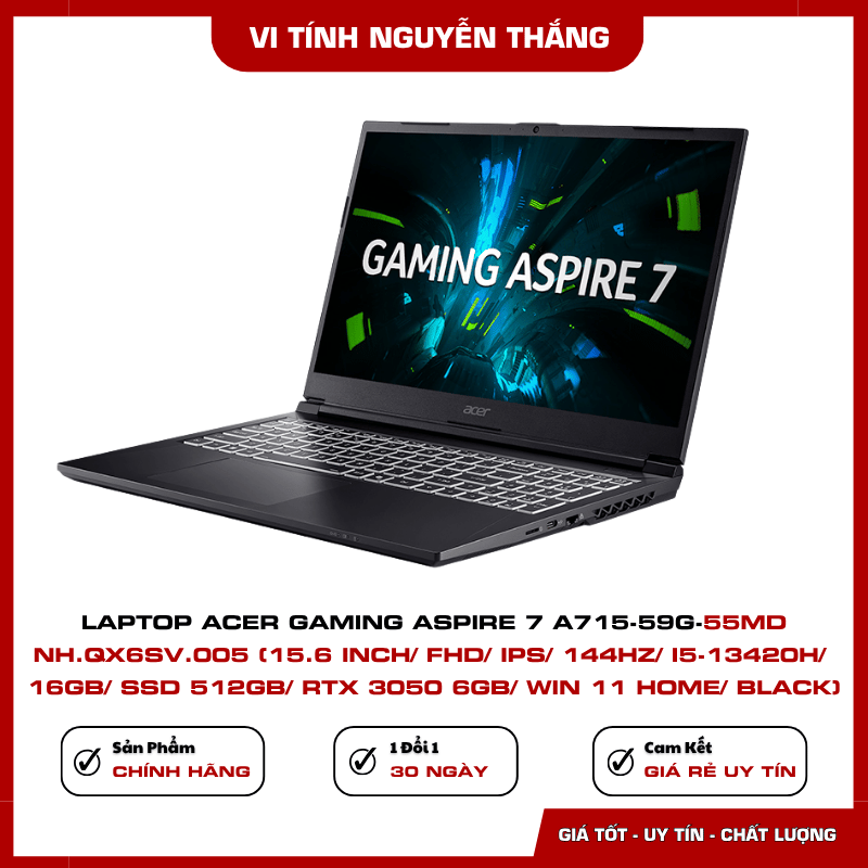 Cổng kết nối Laptop Acer Aspire 7 A715-59G-55MD