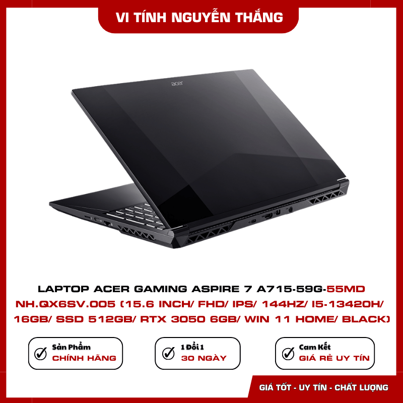 Acer Aspire 7 A715-59G-55MD RTX 3050 6GB GDDR6