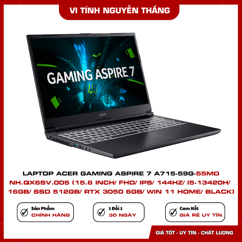 Laptop Acer Aspire 7 A715-59G-55MD Intel Core i5-13420H
