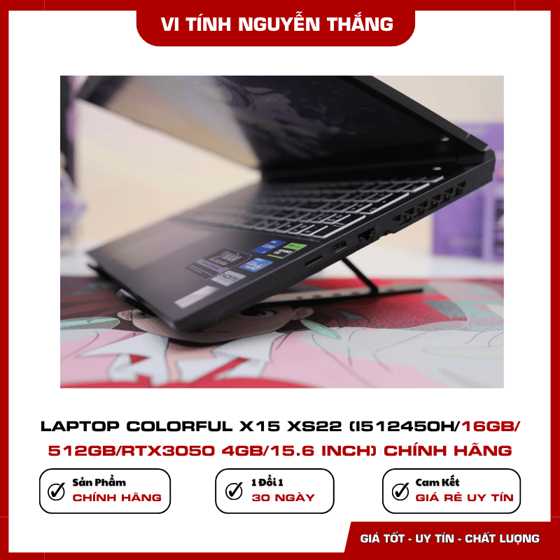 Laptop Colorful X15 XS22 trang bị NVIDIA GeForce RTX 3050 4GB
