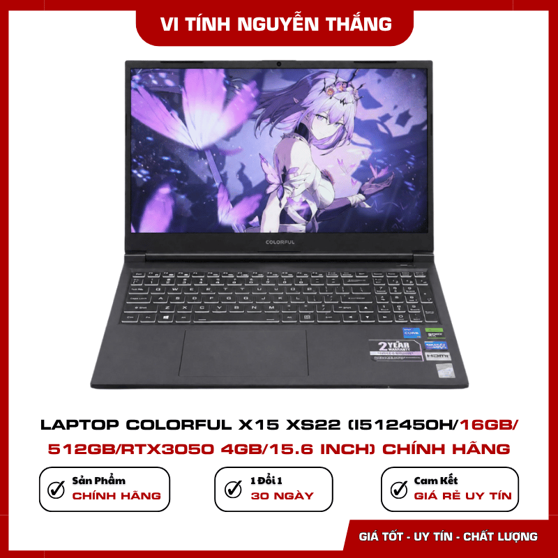 Tổng thể laptop Colorful X15 XS22 Intel Core i5-12450H