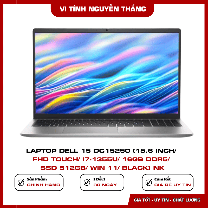 Thiết kế màu đen Laptop Dell 15 DC15250 Black