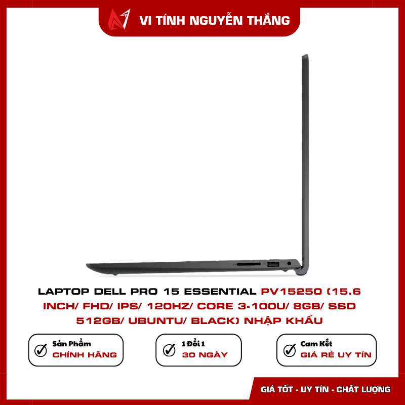 Laptop Dell Pro 15 Essential PV15250 cho học tập và văn phòng