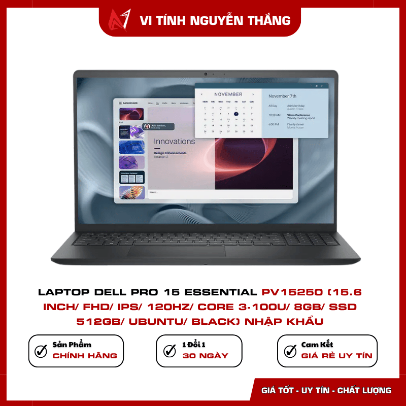 Laptop Dell Pro 15 Essential PV15250 Core 3-100U