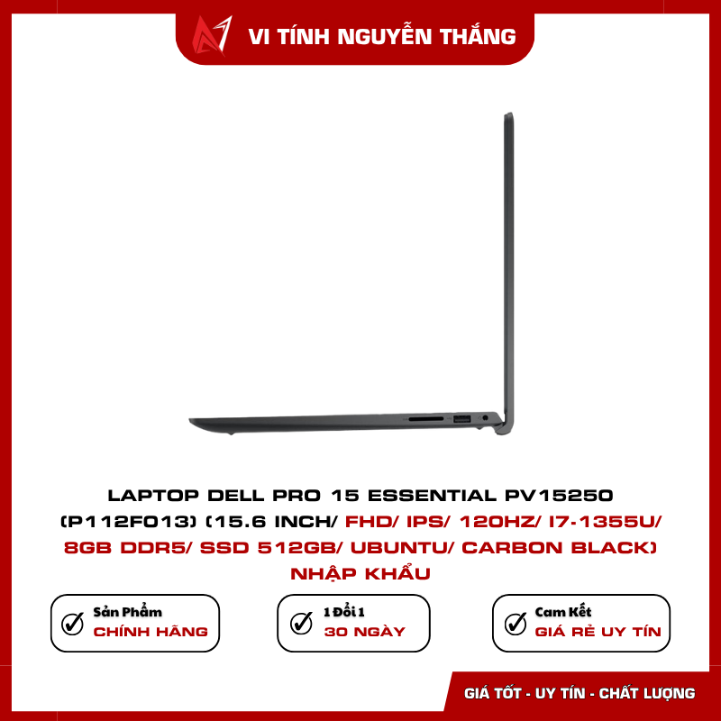Laptop Dell Pro 15 Essential PV15250 cho học tập và văn phòng