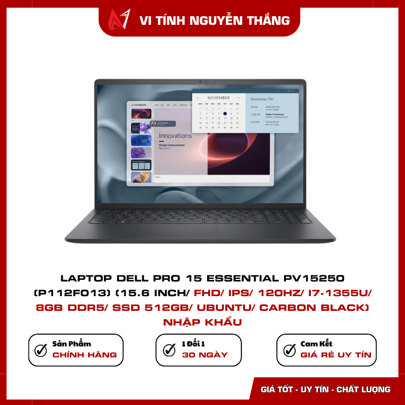 Laptop Dell Pro 15 Essential PV15250 P112F013 i7-1355U