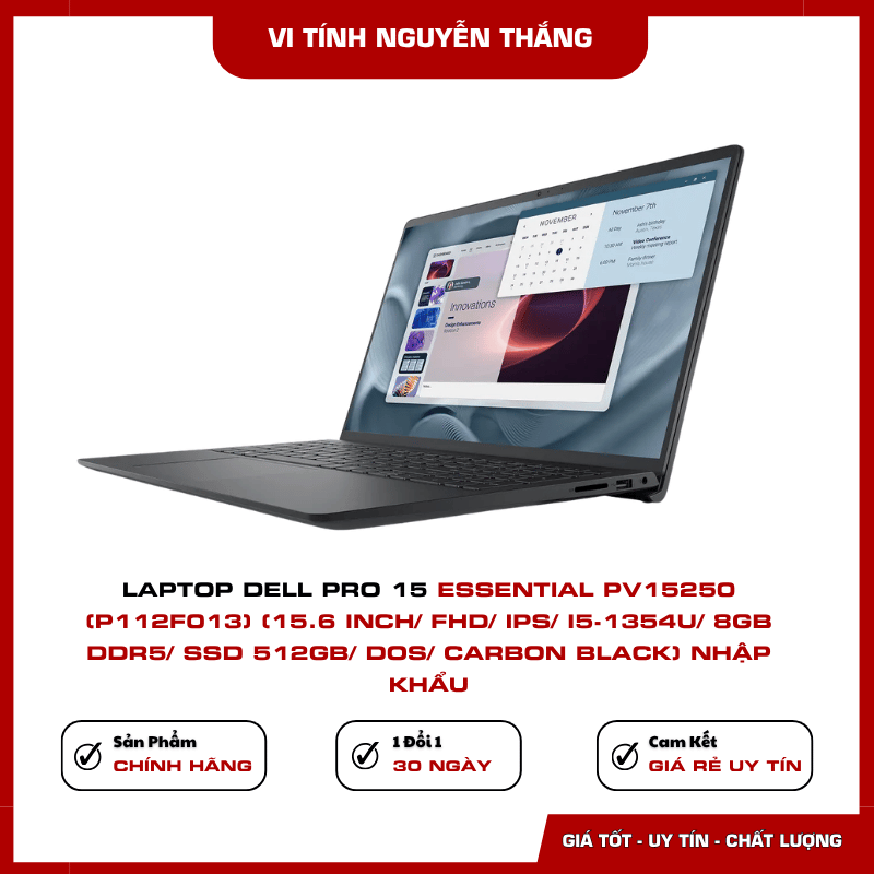Laptop Dell Pro 15 Essential PV15250 RAM 8GB DDR5 SSD 512GB