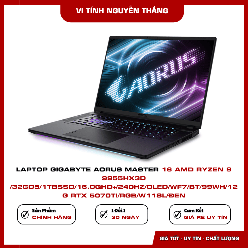 Card đồ họa RTX 5070 Ti 12GB trên AORUS MASTER 16 AM6J