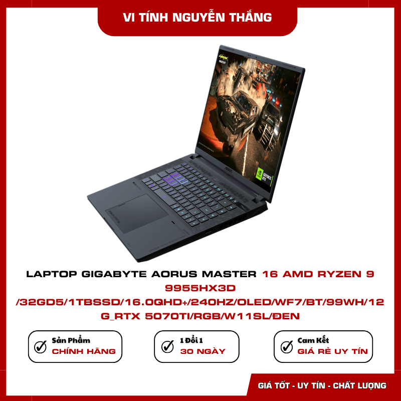 Màn hình OLED WQXGA 240Hz Laptop AORUS MASTER 16