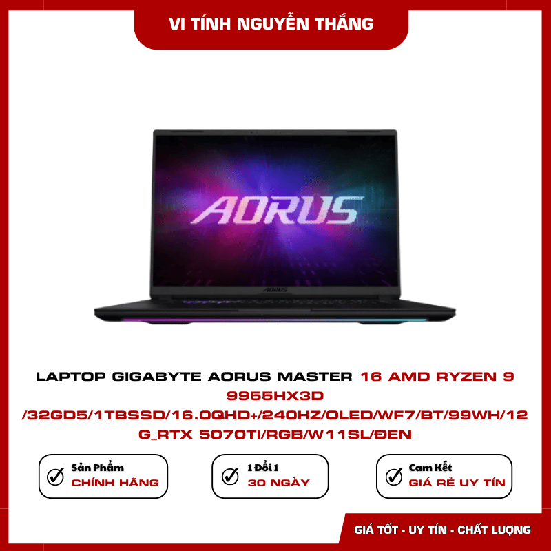 Hiệu năng Laptop Gigabyte AORUS MASTER 16 AM6J Laptop Gigabyte AORUS MASTER 16 AM6J Ryzen 9 9955HX3D