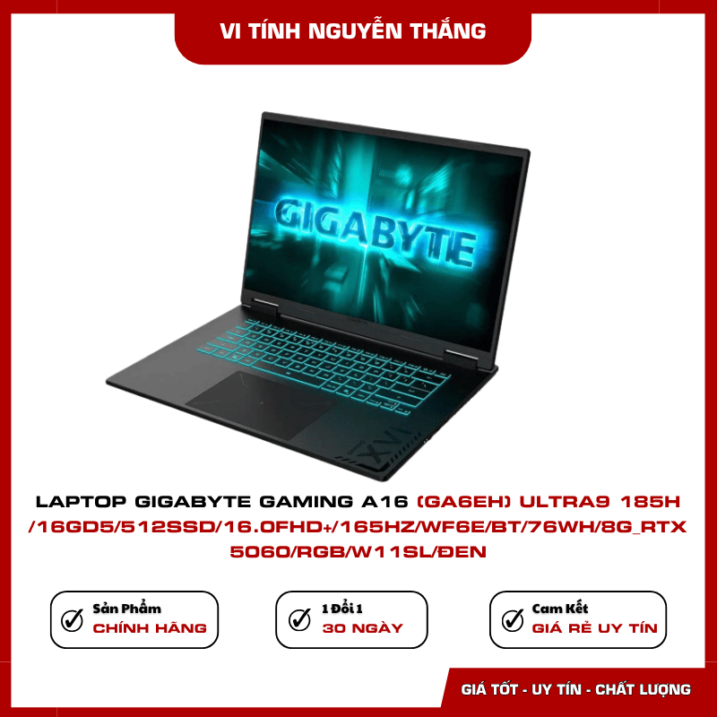 Laptop Gigabyte Gaming A16 GA6EH RTX 5060 8GB GDDR7