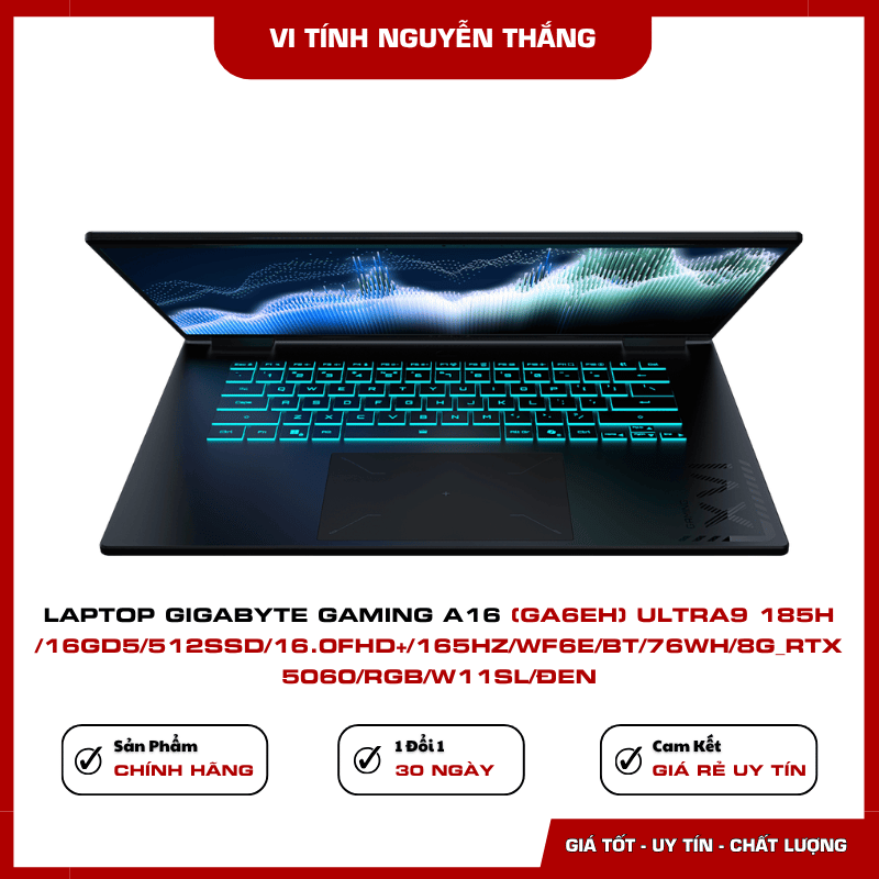 Thiết kế và kết nối Laptop Gigabyte Gaming A16 GA6EH