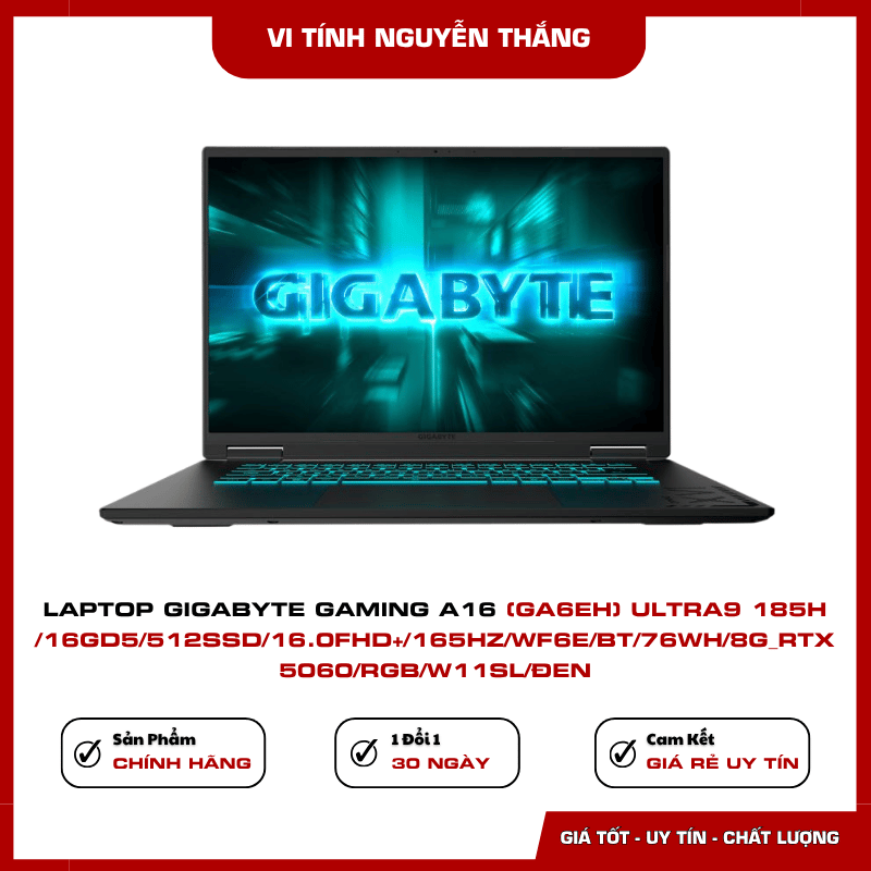 Laptop Gigabyte Gaming A16 GA6EH Intel Core Ultra 9 185H