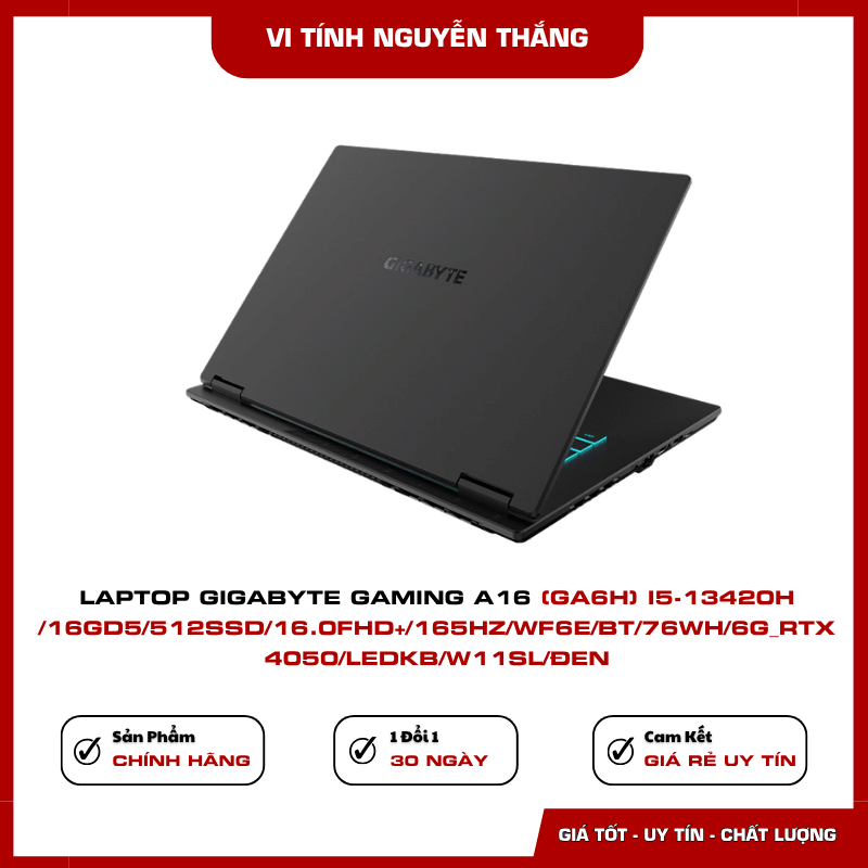 Màn hình 16 inch WUXGA 165Hz của Gigabyte Gaming A16 GA6H