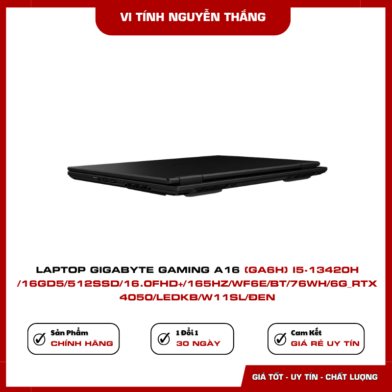 Thiết kế bàn phím LED xanh và kết nối Gigabyte Gaming A16 GA6H