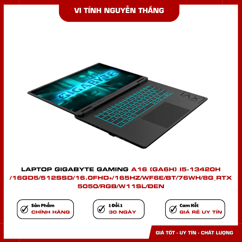 Card đồ họa RTX 5050 8GB trên Laptop GIGABYTE Gaming A16 GA6H