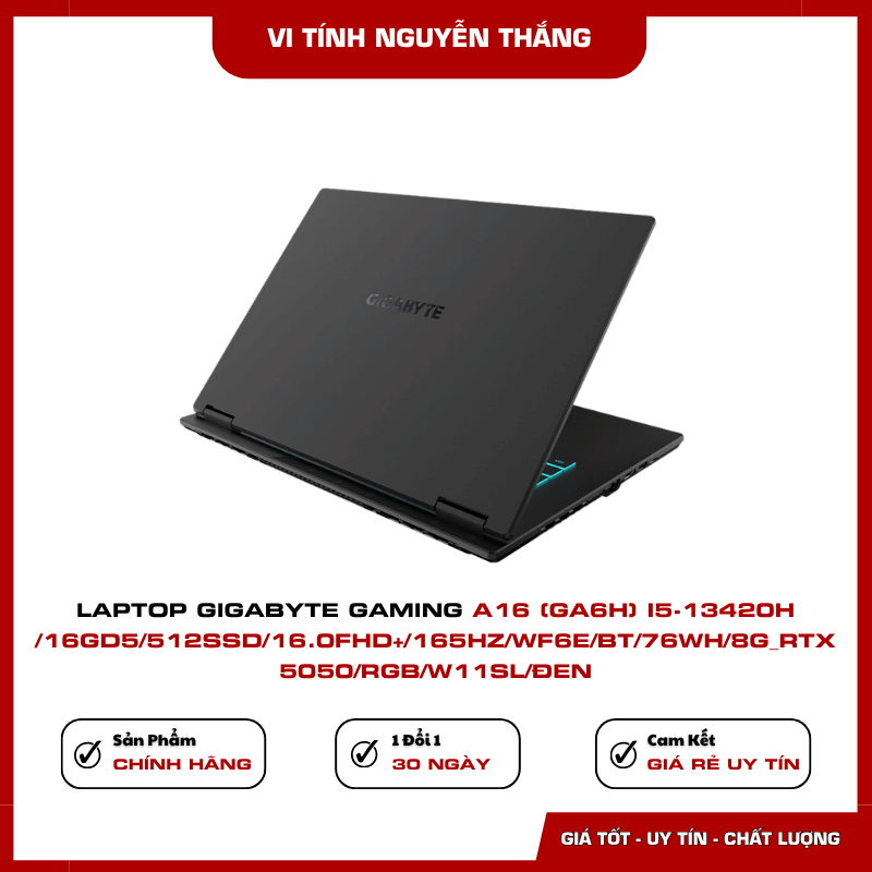 Màn hình 16 inch WUXGA 165Hz của GIGABYTE Gaming A16 GA6H