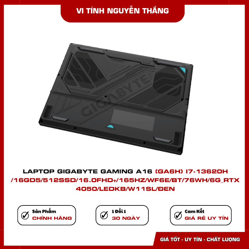Laptop Gigabyte A16 GA6H RTX 4050 6GB GDDR6 chơi game mượt