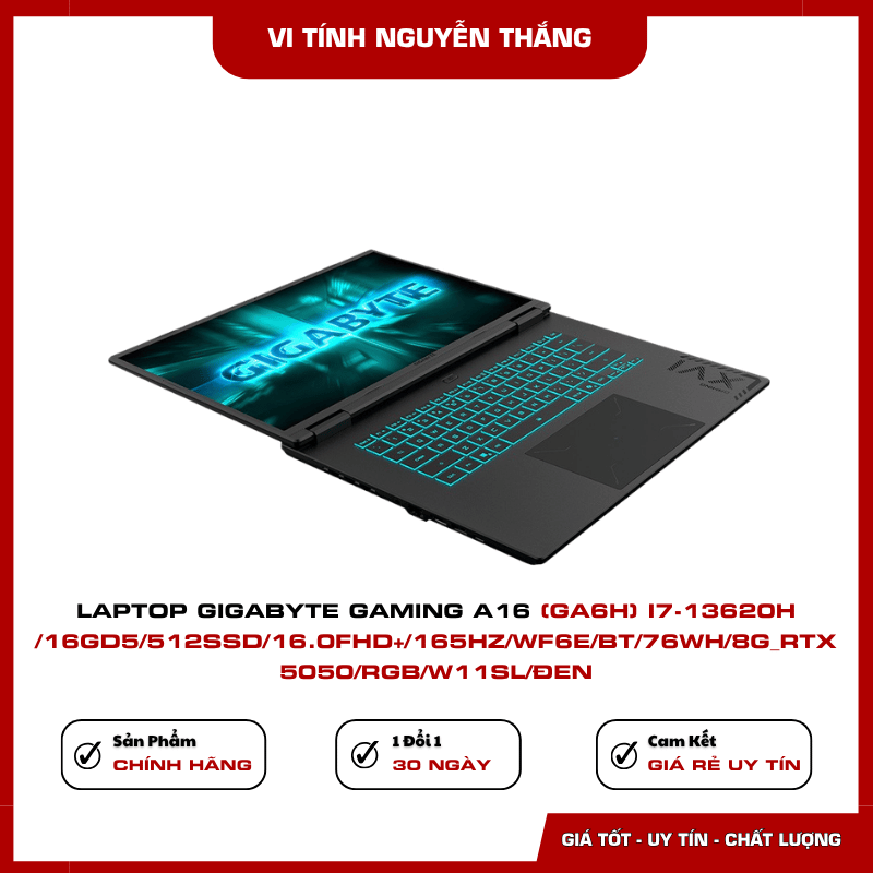 Màn hình Laptop GIGABYTE Gaming A16 GA6H 16 inch FHD+ 165Hz