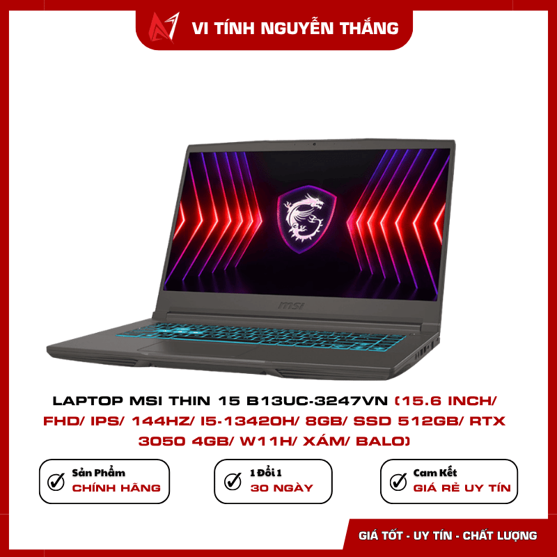 Màn hình MSI Thin 15 B13UC-3247VN FHD IPS 144Hz