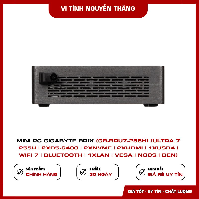 Mini PC GIGABYTE BRIX GB-BRU7-255H hỗ trợ DDR5 và 2 khe NVMe