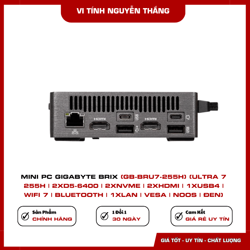 Mini PC GIGABYTE BRIX GB-BRU7-255H WiFi 7 Bluetooth NoOS