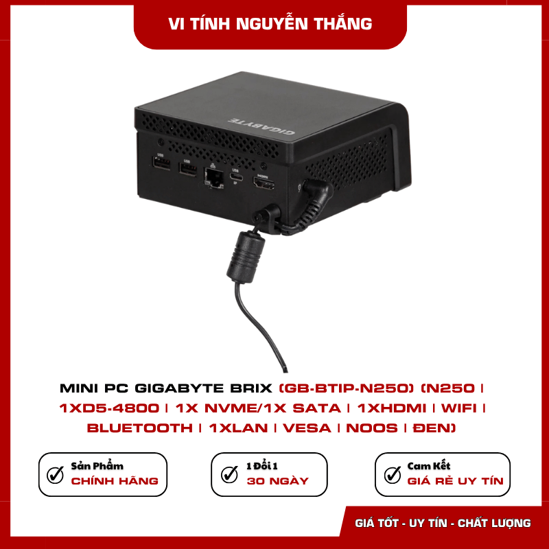 Mini PC GIGABYTE BRIX GB-BTIP-N250 phù hợp văn phòng POS trình chiếu