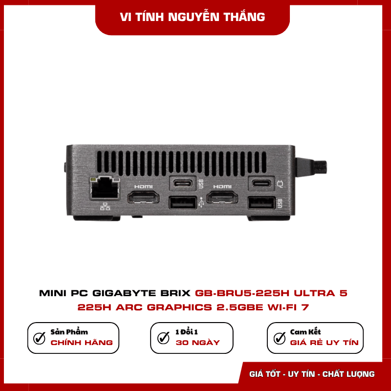 Mini PC GIGABYTE BRIX GB-BRU5-225H cho văn phòng nhỏ gọn