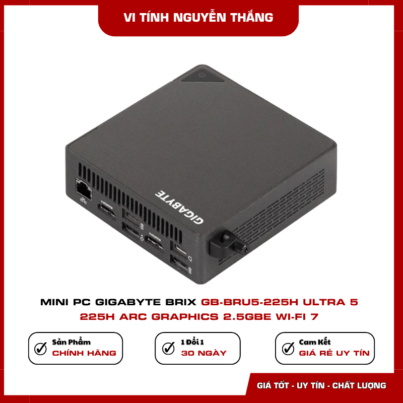 Mini PC GIGABYTE BRIX GB-BRU5-225H thiết kế nhỏ gọn Mini PC GIGABYTE BRIX GB-BRU5-225H thiết kế nhỏ gọn
