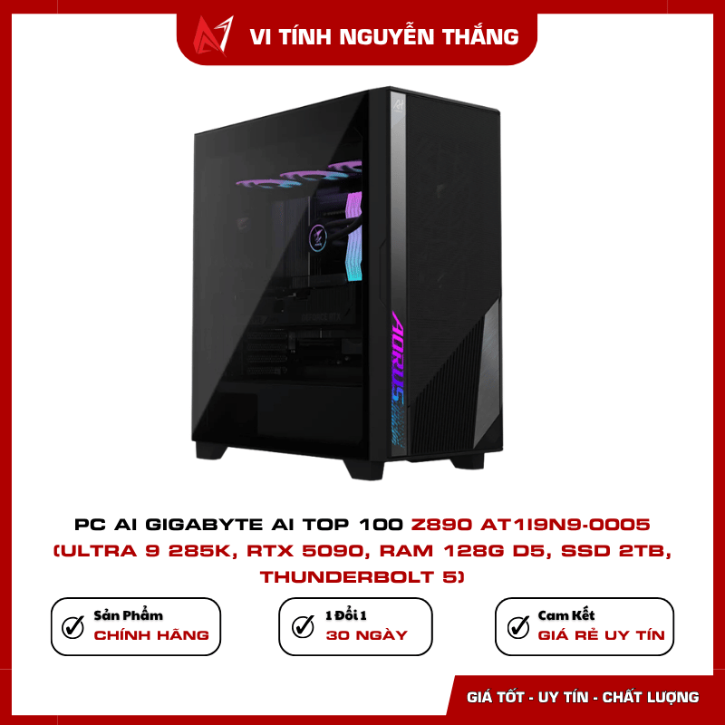 PC AI Gigabyte AI TOP 100 Z890 AT1I9N9-0005 cấu hình AI cao cấp