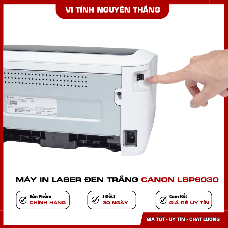 Thiết kế nhỏ gọn máy in Canon LBP6030 kết nối USB