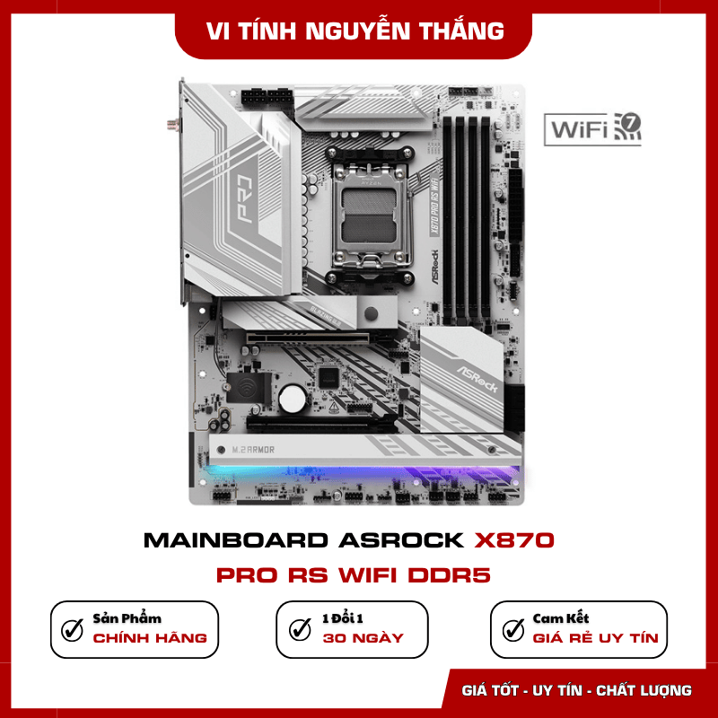 Khe PCIe 5.0 và M.2 ASRock X870 Pro RS WiFi