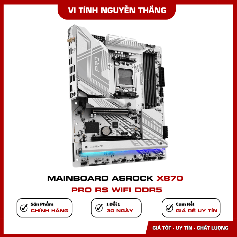 Khe RAM DDR5 ASRock X870 Pro RS WiFi
