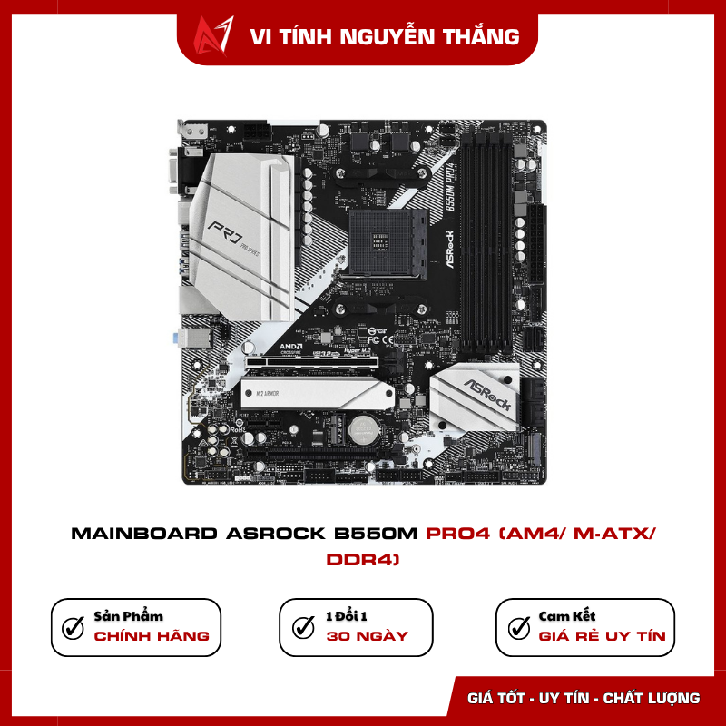 Mainboard Asrock B550M Pro4 hỗ trợ SSD M.2 và SATA3