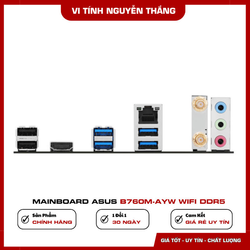 Kết nối WiFi 6 và LAN 2.5Gb trên ASUS B760M-AYW WiFi