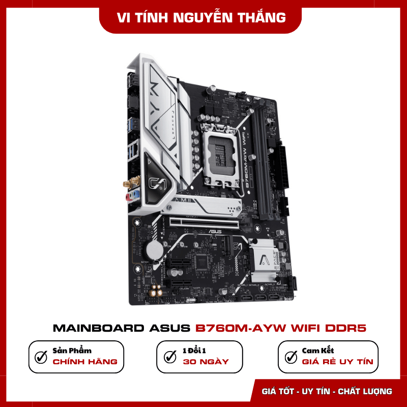 Hai khe M.2 PCIe 4.0 của mainboard ASUS B760M-AYW WiFi