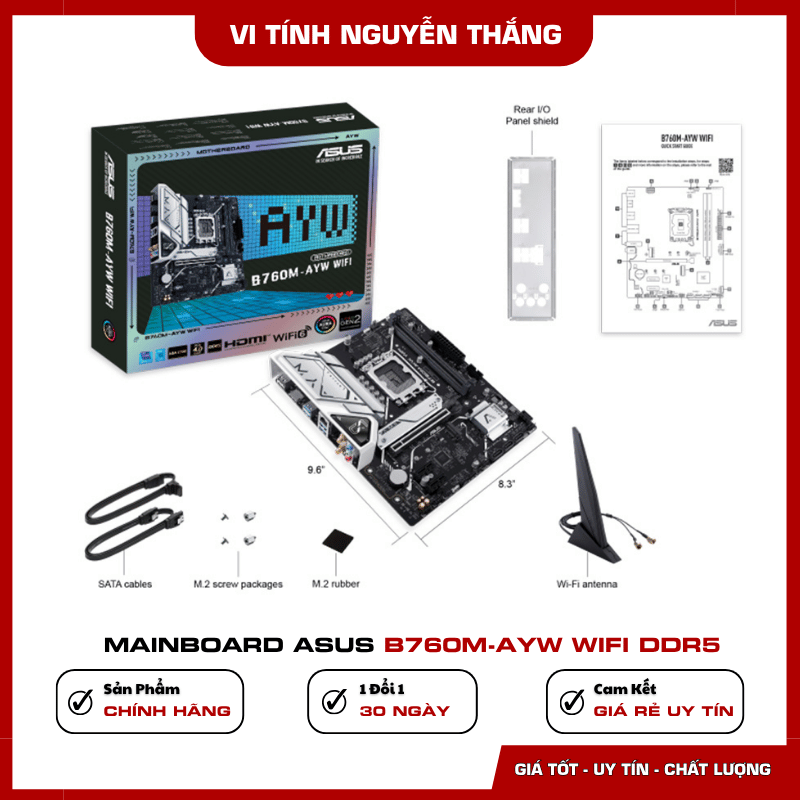Khe RAM DDR5 trên ASUS B760M-AYW WiFi