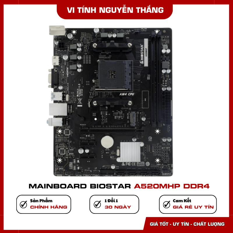 Biostar A520MHP hỗ trợ RAM DDR4 tối đa 64GB