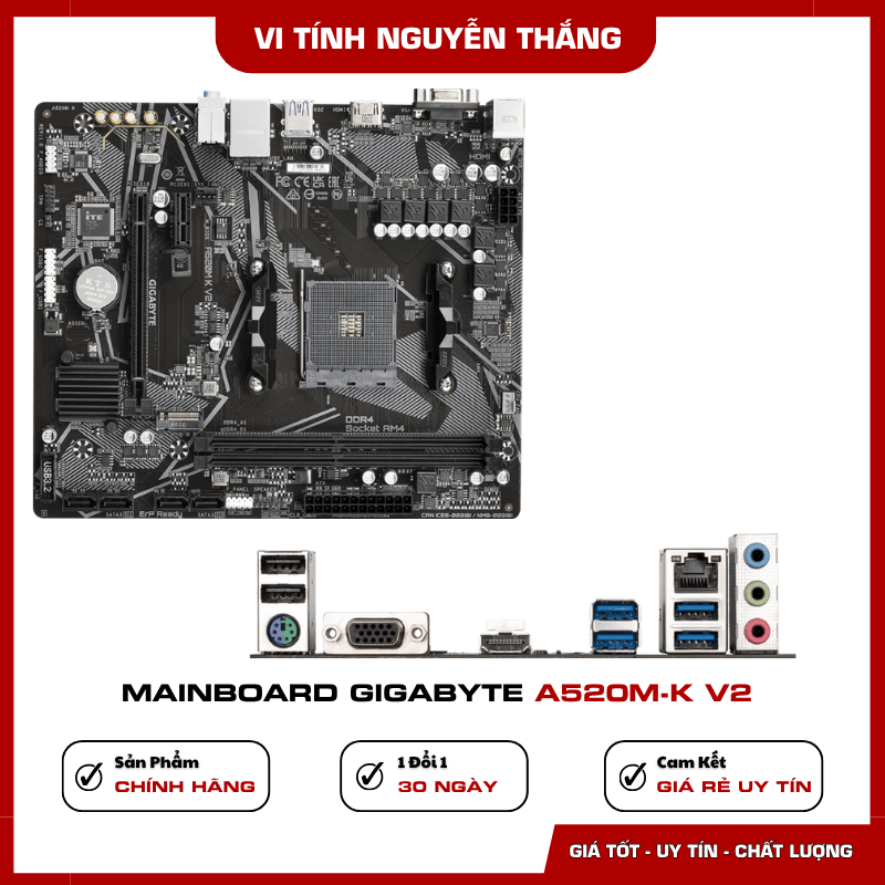 Cổng kết nối Mainboard Gigabyte A520M-K V2