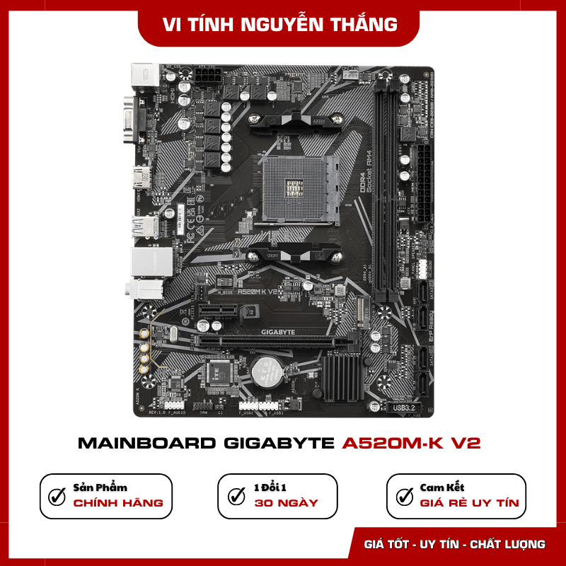 Khe M.2 PCIe 3.0 trên Gigabyte A520M-K V2