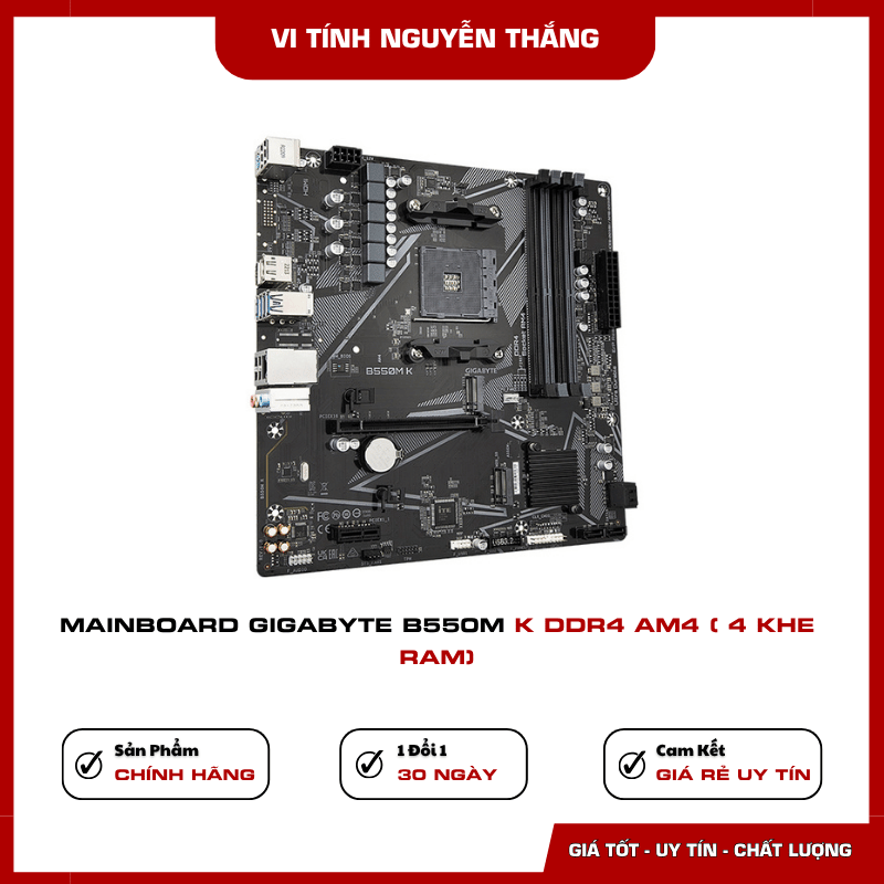 Mainboard Gigabyte B550M K hỗ trợ SSD M.2 NVMe