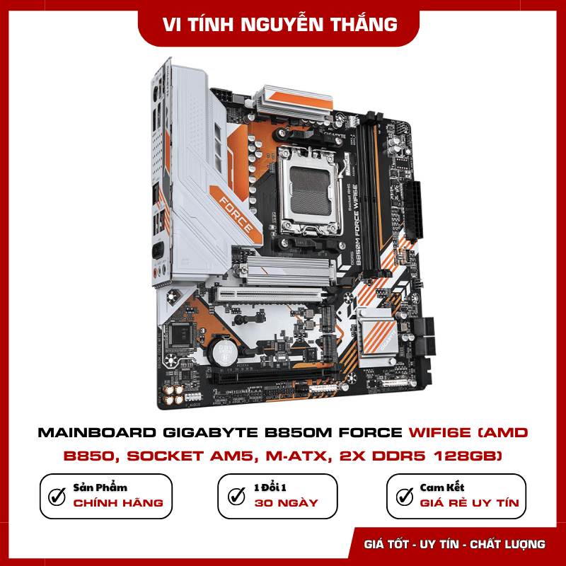 Khe RAM DDR5 trên Mainboard Gigabyte B850M FORCE WIFI6E