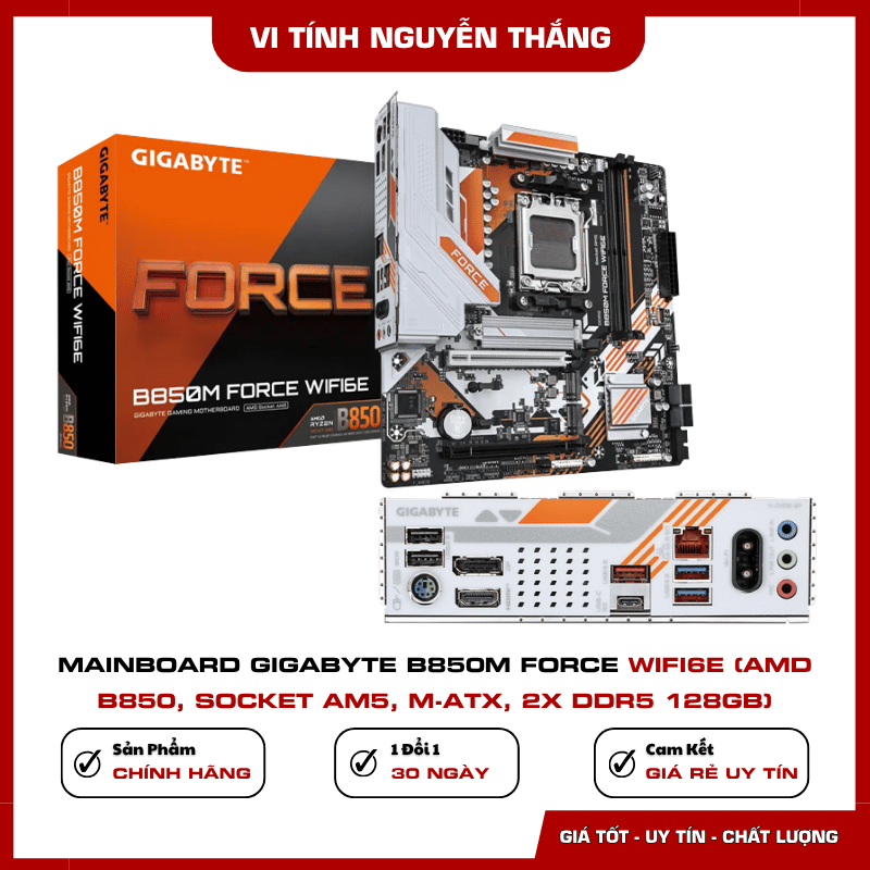 WiFi 6E và LAN 2.5GbE Mainboard Gigabyte B850M FORCE WIFI6E
